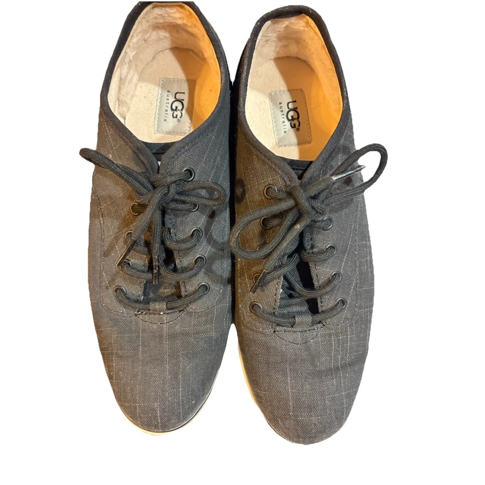 UGG Australia Men's Black Canvas Sneakers Lace-Up Comfort US 11 EU 42